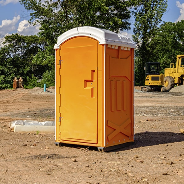 how often are the porta potties cleaned and serviced during a rental period in Ollie